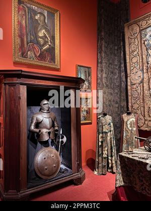 Innenraum der Kammer im Museum Fortuny in Venedig Stockfoto