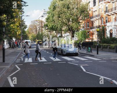 Abbey Road Kreuzung in London Stockfoto