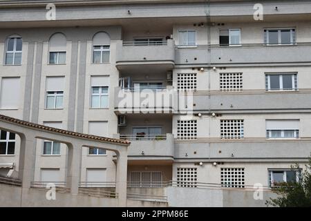 Hausfassaden, Stadtlandschaften, Altea, Provinz Alicante, Costa Blanca, Spanien, Februar 2023 Stockfoto