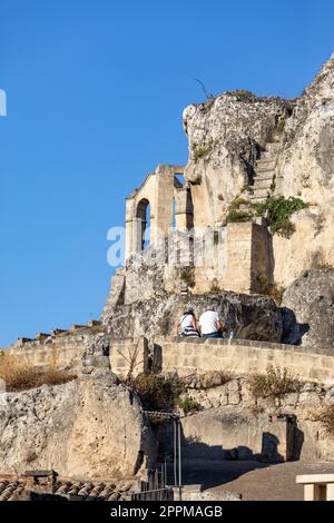 Sassi di Matera ein historisches Viertel in der Stadt Matera Stockfoto