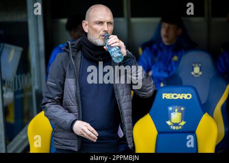 Broendby, Dänemark. 23. April 2023. Cheftrainer Jesper Sorensen von Broendby, WENN er während des 3F stattfindenden Superliga-Spiels zwischen Broendby IF und Randers FC im Broendby Stadion in Broendby gesehen wurde. (Foto: Gonzales Photo/Alamy Live News Stockfoto