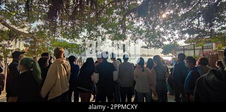 Wunderschöner Sonnenuntergang über dem Danshui River, Bali, Taiwan Stockfoto