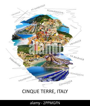 Sandstrand in Vernazza, Cinque Terre Nationalpark Stockfoto