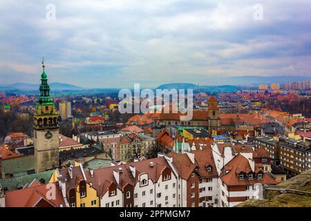 Luftaufnahme von Klodzko in Polen Stockfoto