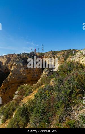 Leuchtturm bei Ponta da Piedade Stockfoto