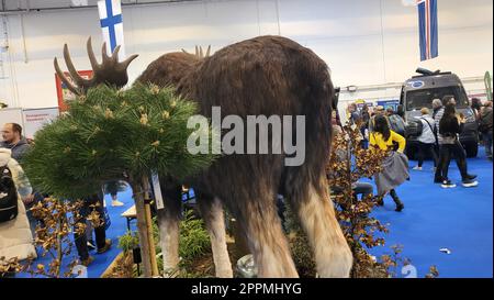 Wohnmobile auf einer Camping- und Reiseausstellung Stockfoto