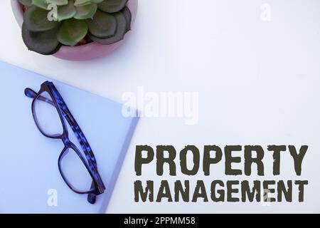 Handschrift Text Property Management. Konzept, das die Überwachung der Immobilien bedeutet, bewahrter Wert der Fazilität Stockfoto