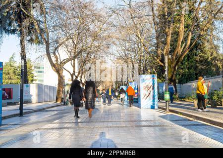 Fußgängerzone in Tirana, Albanien Stockfoto