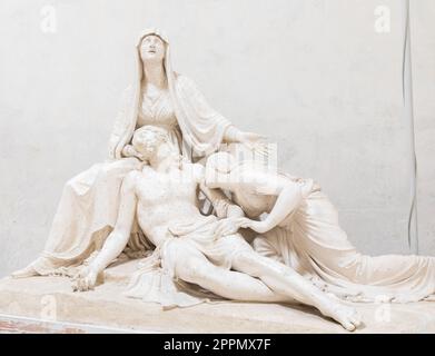 Possagno, Italien: Antonio Canova Skulptur, Lamentation Over the Dead Christ - 1822 Stockfoto