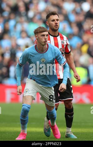 Cole Palmer von Manchester City während des FA Cup - Halbfinale des Fußballspiels zwischen Manchester City und Sheffield United im Wembley-Stadion, London Stockfoto