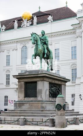 Reiterstatue und Denkmal des Kaisers Josef II. Am Josefsplatz in Wien, erbaut von Franz Anton von Zauner zwischen 1795 und 1807 Stockfoto