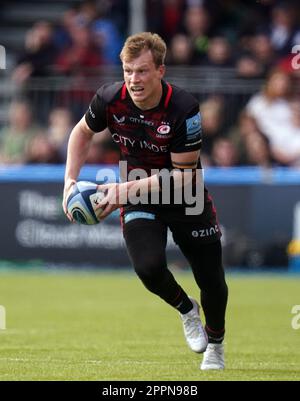 Saracens Jackson Wray beim Gallagher Premiership Match im StoneX Stadium, London. Foto: Sonntag, 23. April 2023. Stockfoto