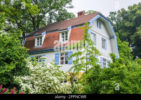 MURNAU - 16. JUNI: Das Muenter-Haus in Murnau am 16. Juni 2015. Das ehemalige Zuhause des berühmten Malers Gabriele Muenter (1877?1962) Stockfoto