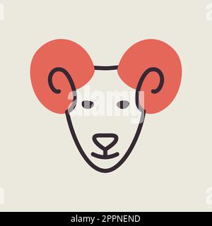 Schafsymbol. Landtiervektordarstellung Stock Vektor