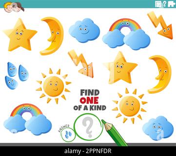 Einzigartiges Spiel mit Natur- oder Wettercharakteren Stock Vektor