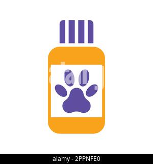 Vektorsymbol für PET-Shampoo. Tierschild für Haustiere Stock Vektor