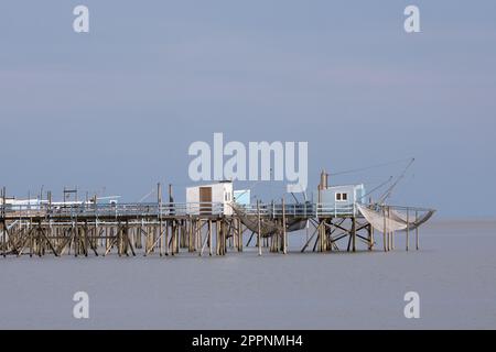 Carrelets im Talmont sur Gironde France Stockfoto