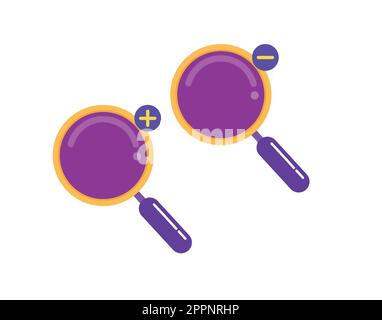 Symbole zum Vergrößern und Verkleinern Stock Vektor