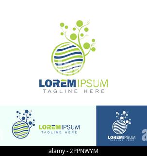 Logo-Schild Mit Einfacher Baumlinie Stock Vektor