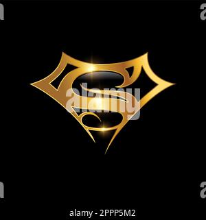 Golden Monogram Initial Logo Letter S Stock Vektor