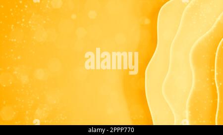 Goldene bunte, leicht verformte Bokeh-Figuren – abstraktes 3D-Rendering Stockfoto