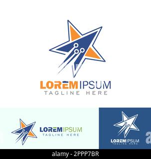 Star Technology Logo-Zeichen Stock Vektor