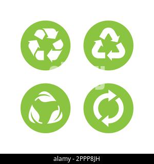 Pfeile im Kreisvektorsymbol wiederverwenden Stock Vektor