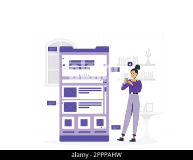 Flaches Design des ui ux-Designkonzepts Stock Vektor