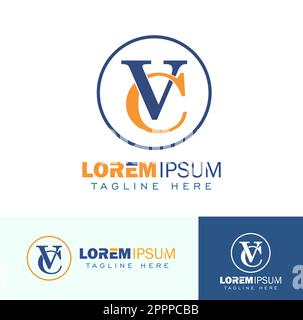 Ursprüngliches Logo des VC-Monogramms Stock Vektor