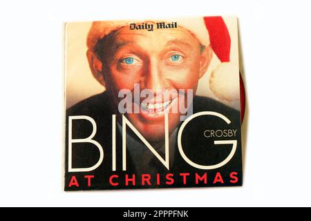 CD auf weißem Hintergrund - tägliche Postfreie cd - Bing Crosby zu Weihnachten Stockfoto