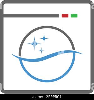 Illustration des Symbols für Wäscherei und Wäscherei Stock Vektor