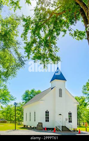 Die Montpelier Methodist Church wird im Baldwin County Bicentennial Park, 22. April 2023, in Stockton, Alabama, abgebildet. Die Kirche wurde 1895 erbaut. Stockfoto