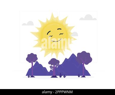 Vektordarstellung des Happy Smile Sun-Symbols Stock Vektor