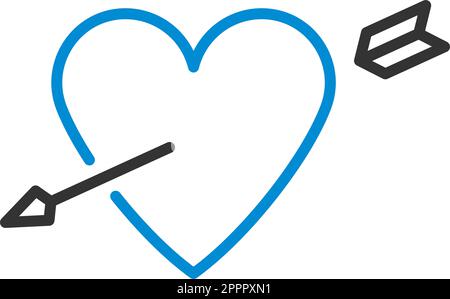 Symbol „Durchbohrtes Herz Durch Pfeil“ Stock Vektor