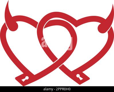 Logo des Devil Heart Icon Stock Vektor