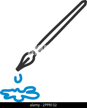 Füllfederhalter Mit Blot-Symbol Stock Vektor