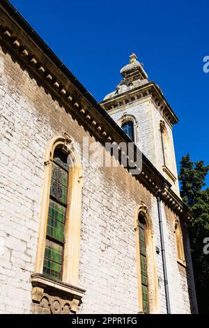 St. Andrew's Church of Scotland. Governors Parade, das britische Überseegebiet Gibraltar, der Felsen von Gibraltar auf der iberischen Halbinsel. Geschlossen Stockfoto