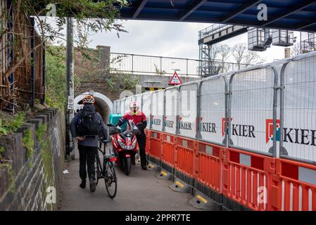 Die Unterführung der Botley Road ist am Bahnhof Oxford, Großbritannien, für 6 Monate geschlossen, damit die Umbauarbeiten des Bahnhofs fortgesetzt werden können. Stockfoto