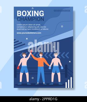 Professionelle Boxen Sport Poster Vorlage Cartoon Hintergrund Vektor Illustration Stock Vektor