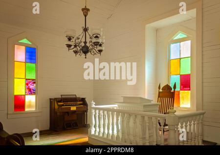 Die Montpelier Methodist Church wird im Baldwin County Bicentennial Park, 22. April 2023, in Stockton, Alabama, abgebildet. Die Kirche wurde 1895 erbaut. Stockfoto