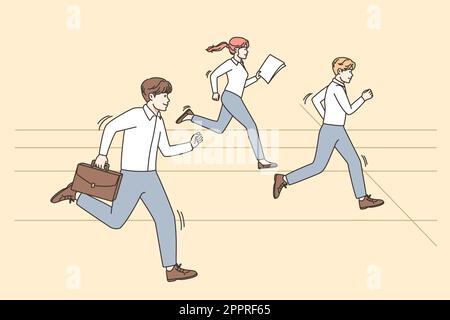 Mitarbeiter, die beim Jobwettbewerb Rennen Stock Vektor