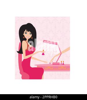 Dame tun Maniküre im Beauty-salon Stock Vektor