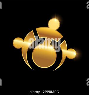 Golden Coaching People Logo-Schild Stock Vektor
