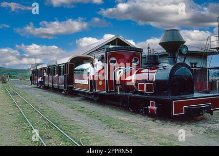 Eine alte Dampflok der Coral Coast Railway, Viti Levu, Fidschi (1986) Stockfoto