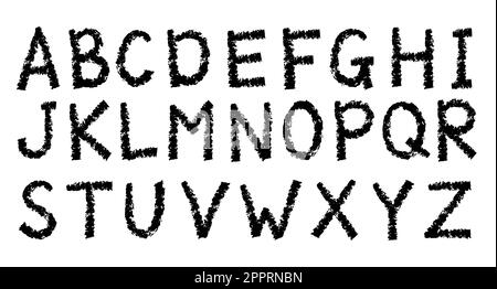 Isoliertes Handgezeichnetes Typographieset Mit Großbuchstaben. Hochwertiges Vektorelement. Stock Vektor