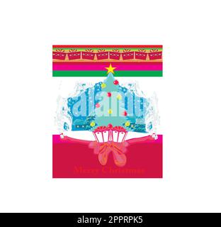 Weihnachtsbaum und Geschenke Stock Vektor