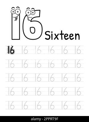 Buchinnenausstattung Für Kinder Mit Nummernverfolgung. Untergeordnete Elemente Schreiben Arbeitsblatt. Premium Vector Elements.-17 Stock Vektor