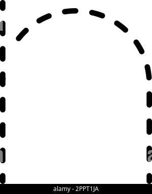 Nachverfolgung Kleinbuchstabe n Vorschreiben gepunktetes Linienelement für Kindergarten-, Vorschul- und Montessori-Schulkinder Arbeitsblatt für Handschriftübungen. Stock Vektor