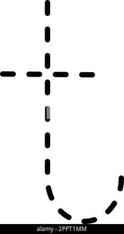 Nachverfolgung Kleinbuchstabe t t Vorschreiben gepunktete Linie Element für Kinder im Kindergarten, Vorschule und Montessori-Schule Arbeitsblatt für Handschriftübungen. Stock Vektor