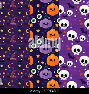 Lila Halloween-Muster nahtlos Stock Vektor